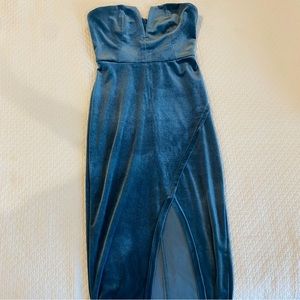 Superdown velvet strapless dress